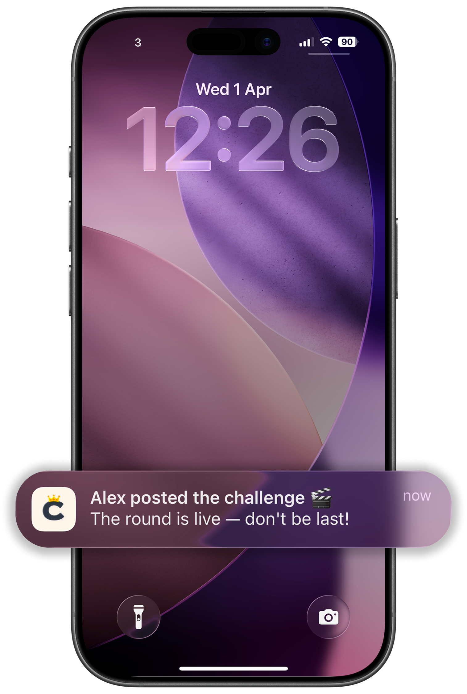 Push notification: Alex posted the challenge